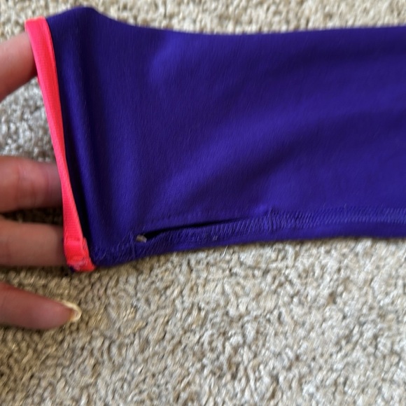 Nike Pro Quarter Zip Purple Long Sleeve Top Sz Medium Dri Fit - Picture 3 of 8